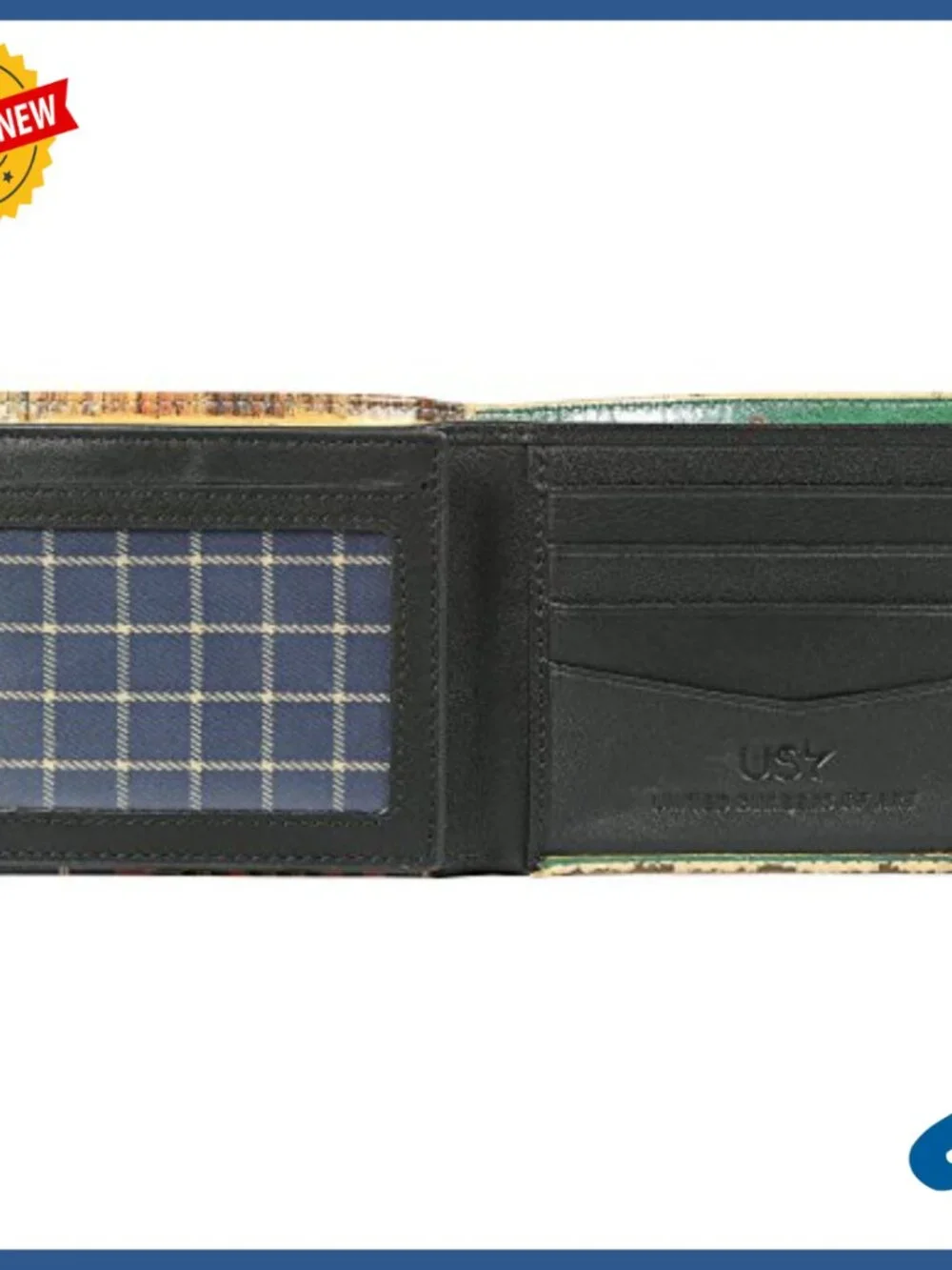 Genuine Leather Bifold Wallet with ID Windows - 12 Compartments